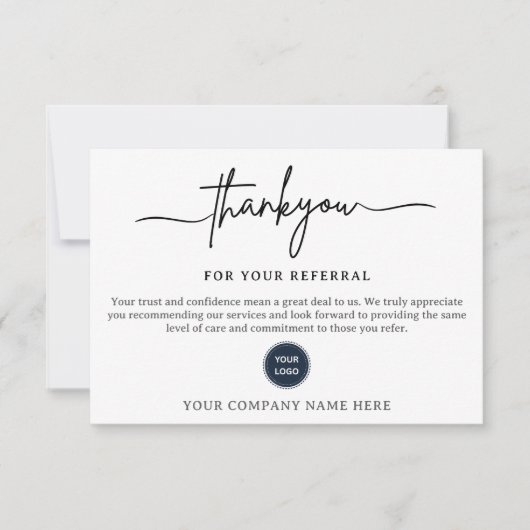 Thank You For Your Referral Card (Voorkant)