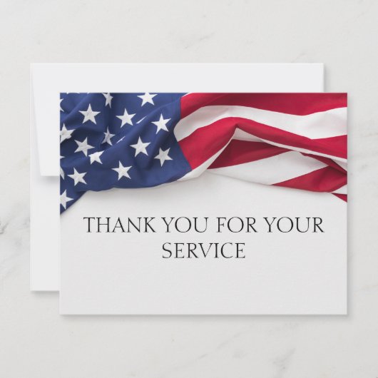 THANK YOU for your service American Flag Cards Bedankkaart (Voorkant)