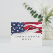 THANK YOU for your service American Flag Cards Bedankkaart (Staand voorkant)