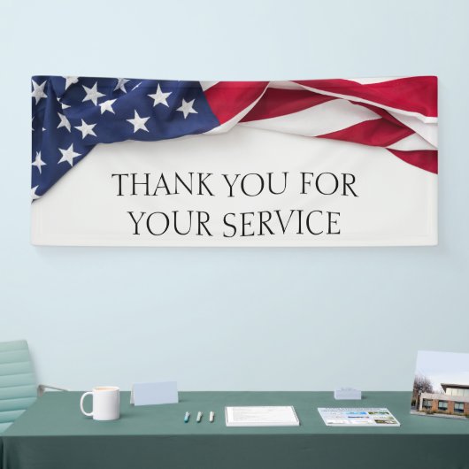 THANK YOU for your service American Flag  Spandoek (Beurs)