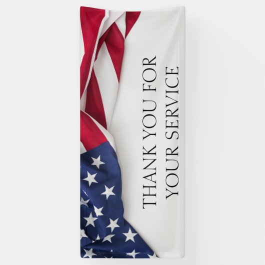 THANK YOU for your service American Flag  Spandoek (Verticaal)