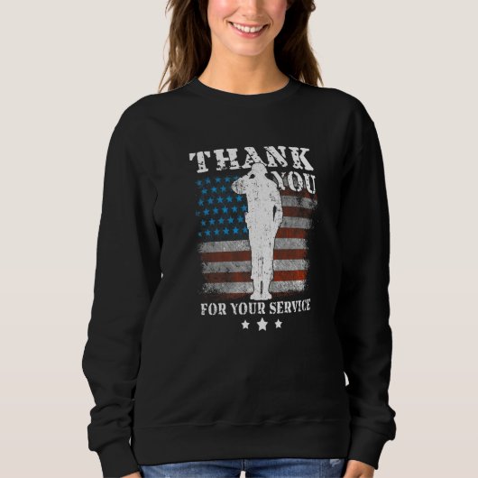 Thank You For Your Service American Flag Veterans Trui (Voorkant)