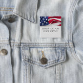 Thank You For Your Service American Flag Vierkante Button 5,1 Cm (In situ)