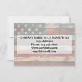 Thank You For Your Service Distress American Flag Bedankkaart (Achterkant)