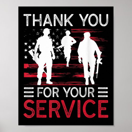 Thank You For Your Service Memorial Day Poster (Voorkant)