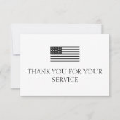 Thank You For Your Service Minimal American Flag Bedankkaart (Voorkant)