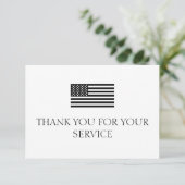 Thank You For Your Service Minimal American Flag Bedankkaart (Staand voorkant)