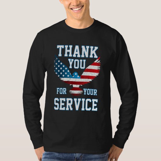 Thank You for your Service Patriotic Eagle Veteran T-shirt (Voorkant)