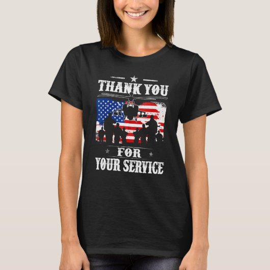 Thank You For Your Service Patriotic Veterans Day T-shirt (Voorkant)