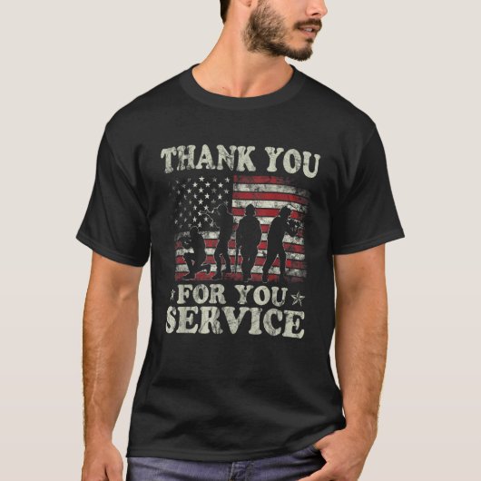 Thank You for Your Service  Patriotic Veterans Day T-shirt (Voorkant)