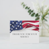THANK YOU for your service Veteran Flag Briefkaart (Staand voorkant)