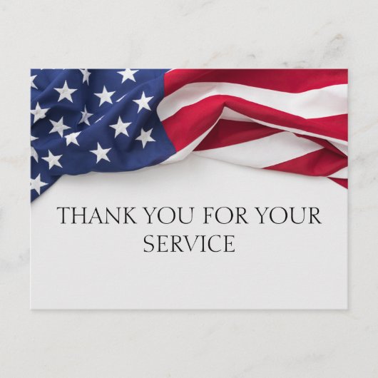 THANK YOU for your service Veteran Flag Briefkaart (Voorkant)