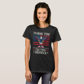 Thank You For Your Service Veteran US Flag Veteran T-shirt (Voorkant volledig)