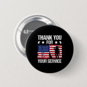 Thank You For Your Service Veterans Belgian Malino Ronde Button 5,7 Cm (Voorkant /achterkant)