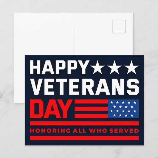 Thank You for Your Service: Veterans Day 2025  Feestdagenkaart (Voorkant / Achterkant)