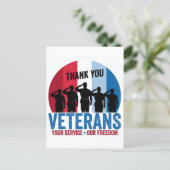 Thank You for Your Service: Veterans Day 2025  Feestdagenkaart (Staand voorkant)