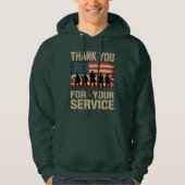 THANK YOU FOR YOUR SERVICE Veterans Day Tribute Hoodie (Voorkant)