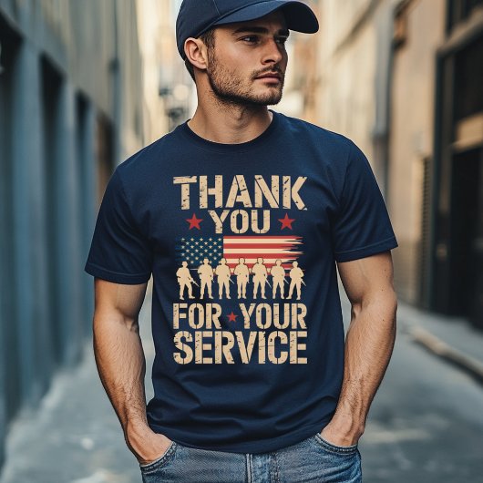 THANK YOU FOR YOUR SERVICE Veterans Day Tribute T-shirt