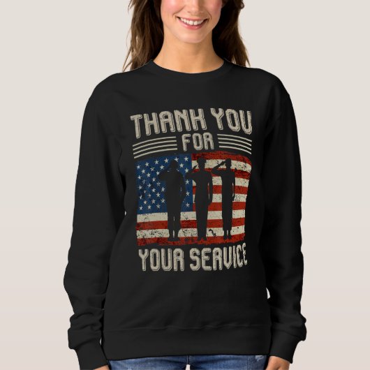 Thank you for your services Patriotic - veterans d Trui (Voorkant)