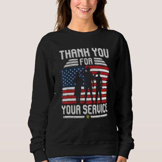 Thank you for your services Patriotic - veterans d Trui (Voorkant)