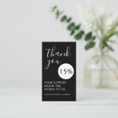 Thank You for Your Support | Discount Voucher Visitekaartje (Staand voorkant)