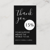 Thank You for Your Support | Discount Voucher Visitekaartje (Voorkant)