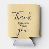 Thank you from add name yellow Pastel boho wedding Blikjeskoeler (Achterkant)