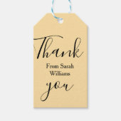 Thank you from add name yellow Pastel boho wedding Cadeaulabel (Voorkant)