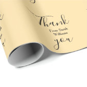Thank you from add name yellow Pastel boho wedding Cadeaupapier (Rol Hoek)