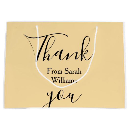 Thank you from add name yellow Pastel boho wedding Groot Cadeauzakje (Voorkant)