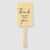 Thank you from add name yellow Pastel boho wedding Handwaaier (Achterkant)