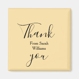 Thank you from add name yellow Pastel boho wedding Magneet