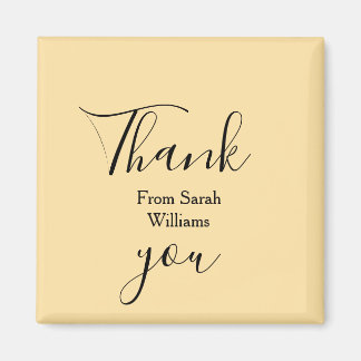Thank you from add name yellow Pastel boho wedding Magneet