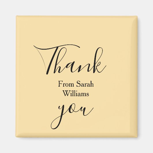 Thank you from add name yellow Pastel boho wedding Magneet (Voorkant)