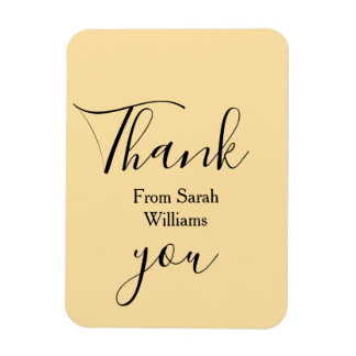 Thank you from add name yellow Pastel boho wedding Magneet
