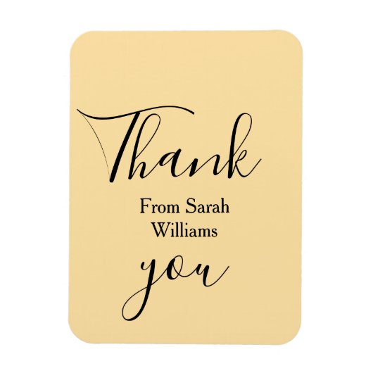 Thank you from add name yellow Pastel boho wedding Magneet (Verticaal)