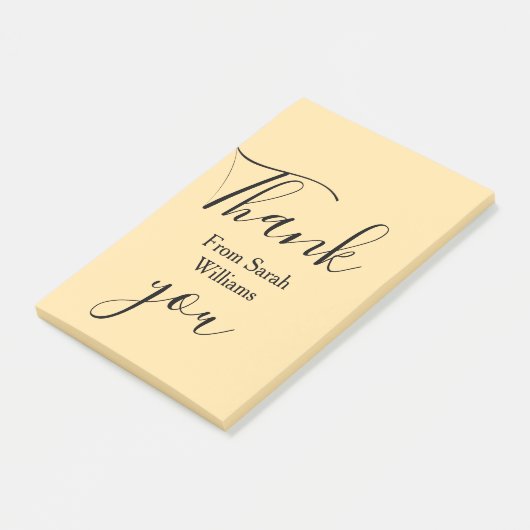 Thank you from add name yellow Pastel boho wedding Post-it® Notes (Schuin)