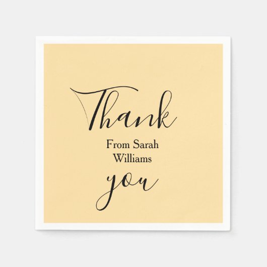 Thank you from add name yellow Pastel boho wedding Servet (Voorkant)
