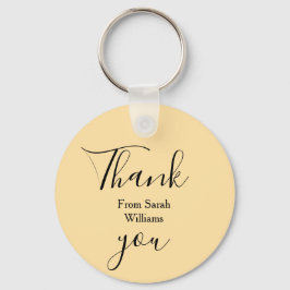 Thank you from add name yellow Pastel boho wedding Sleutelhanger