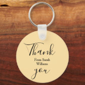 Thank you from add name yellow Pastel boho wedding Sleutelhanger (Voorkant)