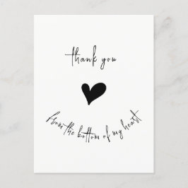 Thank You From Bottom of my Heart Cute Minimalist Briefkaart