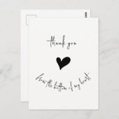 Thank You From Bottom of my Heart Cute Minimalist Briefkaart (Voorkant / Achterkant)