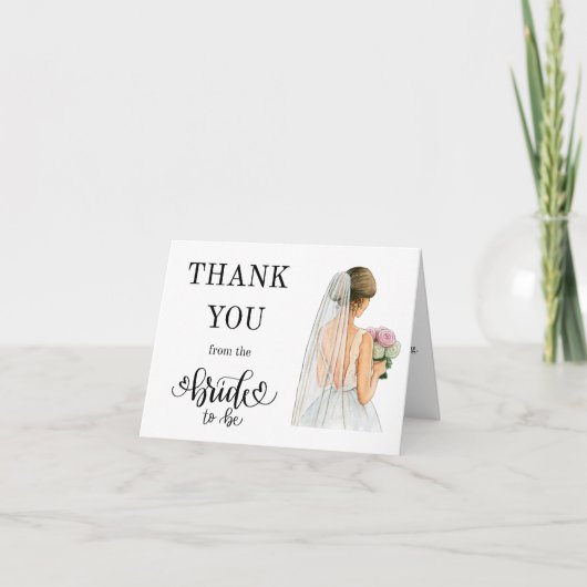 Thank you from the Bride to Be Notitiekaartje (Voorkant)