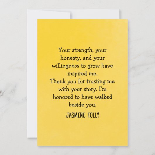 Thank You From Your Therapist – Butterfly Design Bedankkaart (Achterkant)