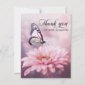 Thank you Funeral Butterfly Flower Pink | Photo Bedankkaart (Voorkant)