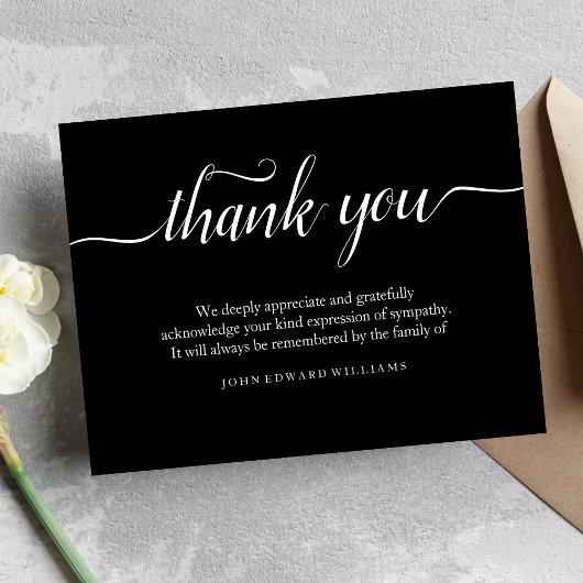 Thank You Funeral Thank You Note Card Bereavement Bedankkaart