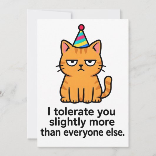 Thank You Funny Cat Card - Friendship Bedankkaart (Voorkant)