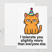 Thank You Funny Cat Card - Friendship Bedankkaart (Voorkant / Achterkant)