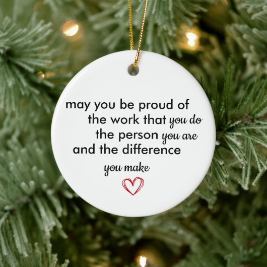 Thank You Gift, Personalized Be Proud of You, Keramisch Ornament (Boom)