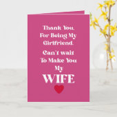 Thank You Girlfriend/Wife Valentine's Occassion Kaart (Gele Bloem)